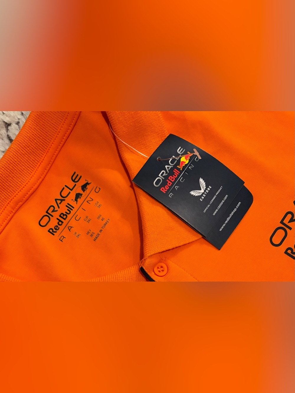 Castore Red Bull Racing Max Verstappen Orange Polo Shirt Men’s Sz: 3XL - Picture 3 of 8